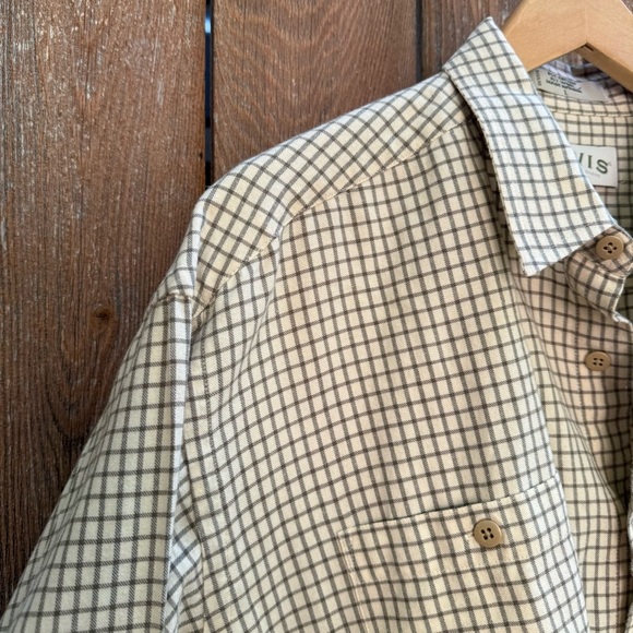 ORVIS Men's Cream Green Plaid Wool Long Sleeve Button Down Shirt Size Large - Picture 7 of 9